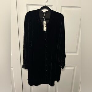 Eileen Fisher plus size Black Velvet Long sleeve tunic Shirt Sz 3X NWT